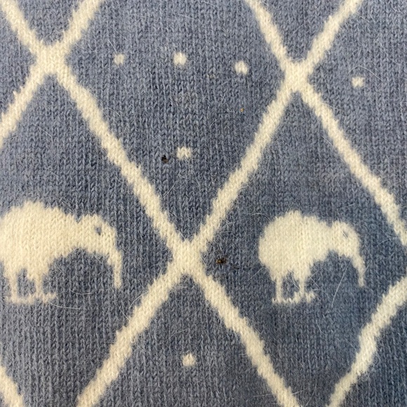 Vintage Small Colonial Concepts New Zealand Cardigan Kiwi Blue Lambsool Angora - Picture 7 of 9